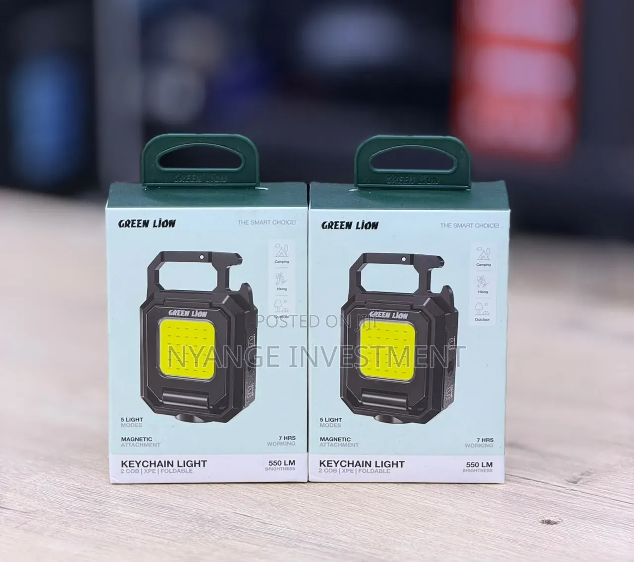 Green Lion Foldable Keychain Light,Mini Rechargeable Torch