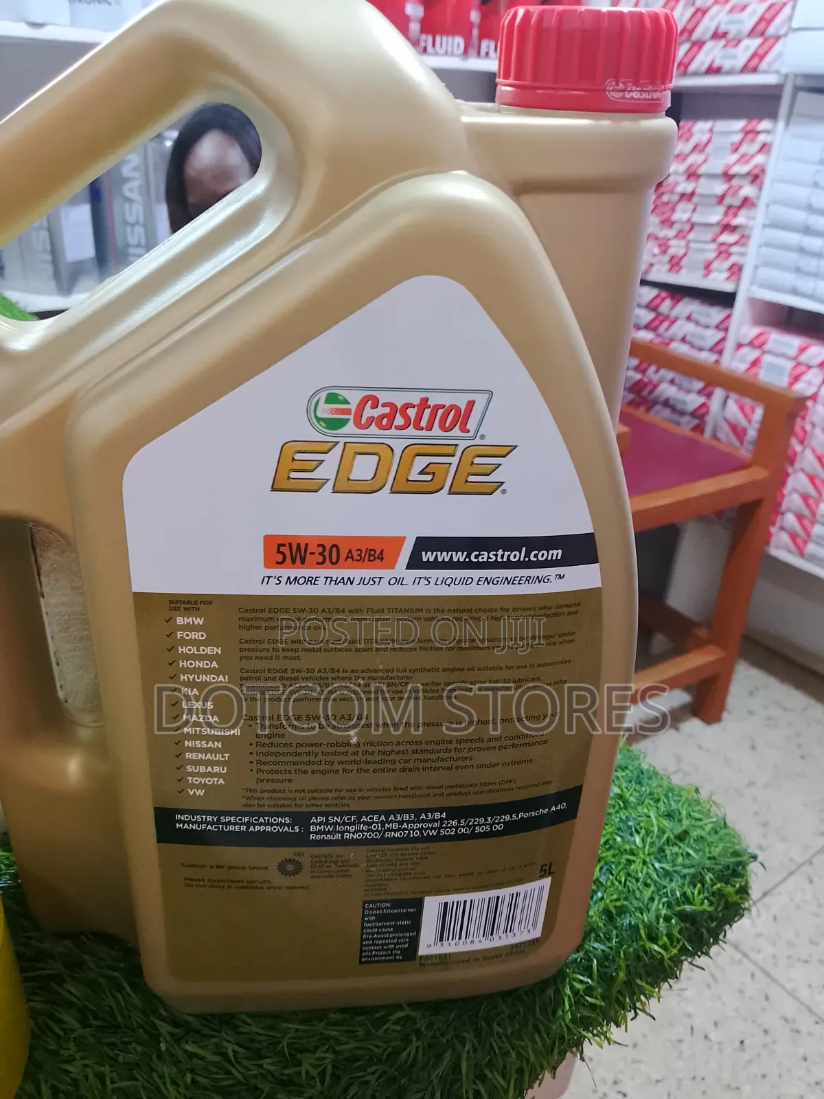 5L Castrol EDGE 5w-30 A3/B4 Advanced Full Synthetic Engine Oil.