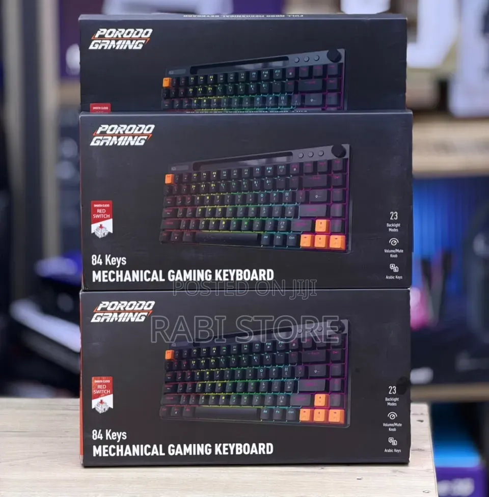 Porodo Wired Mechanical Keyboard 84 Keys With 23 Different Backlightin