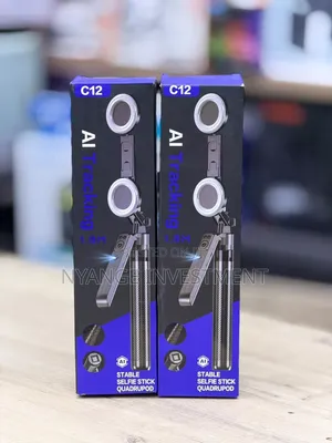 C12 AI Face Tracking Tripod 1.8M Selfie Tripod With Lights