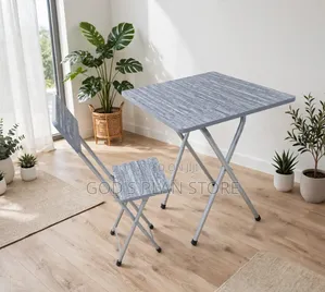 Exotic Wooden Foldable Reading Table and Chair Set