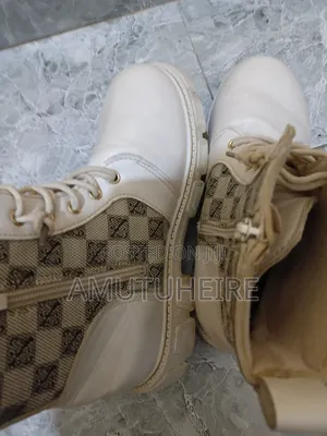 White Chunky Designer Ankle Boots Size 40 - Women's Second Hand