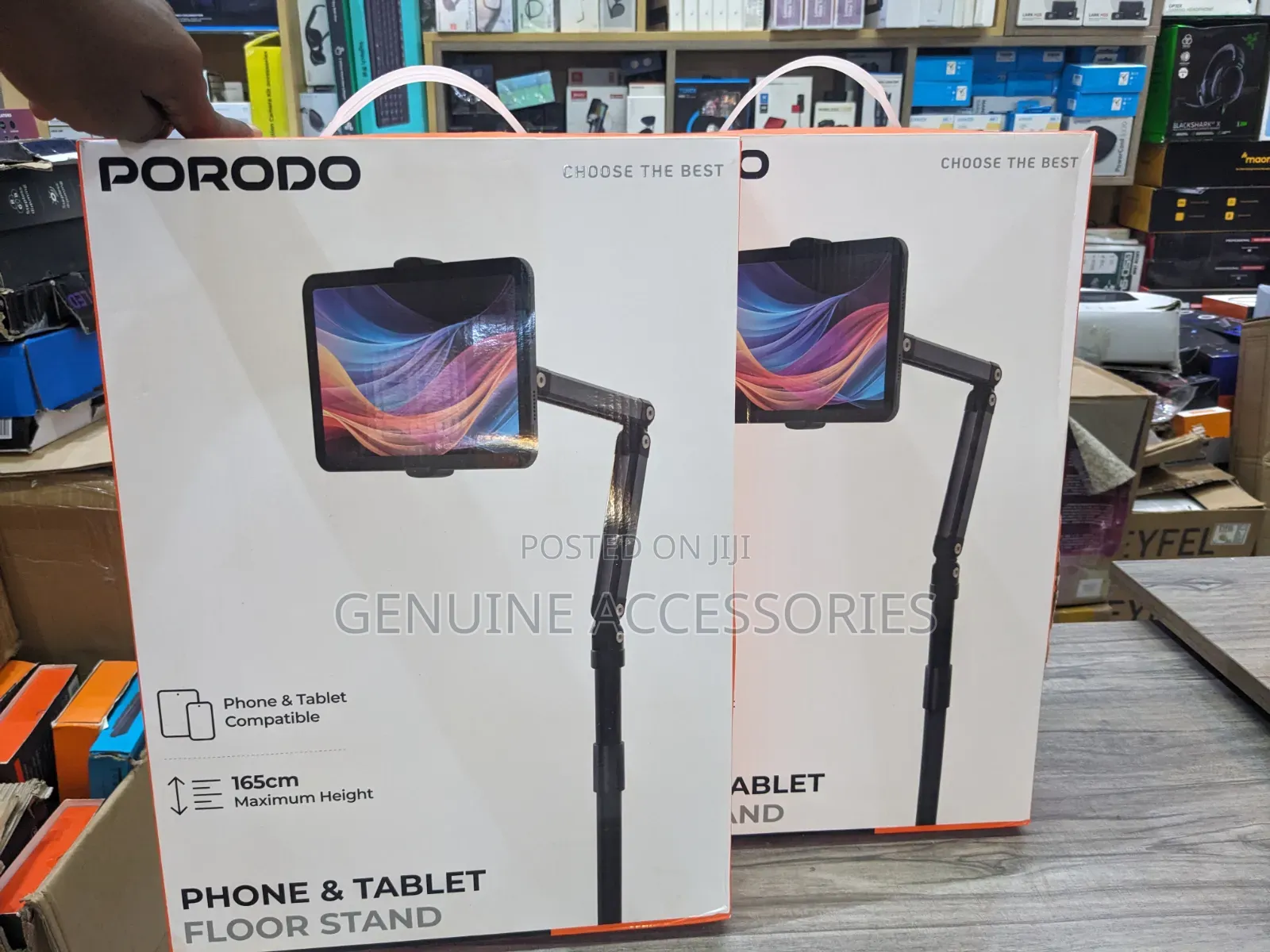 Porodo Phone & Tablet Floor Stand 1.65m, 360° Rotatable.