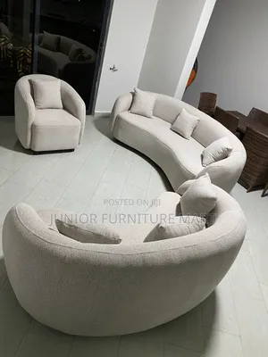 Modern Bean Sofa Set in Soft Grey