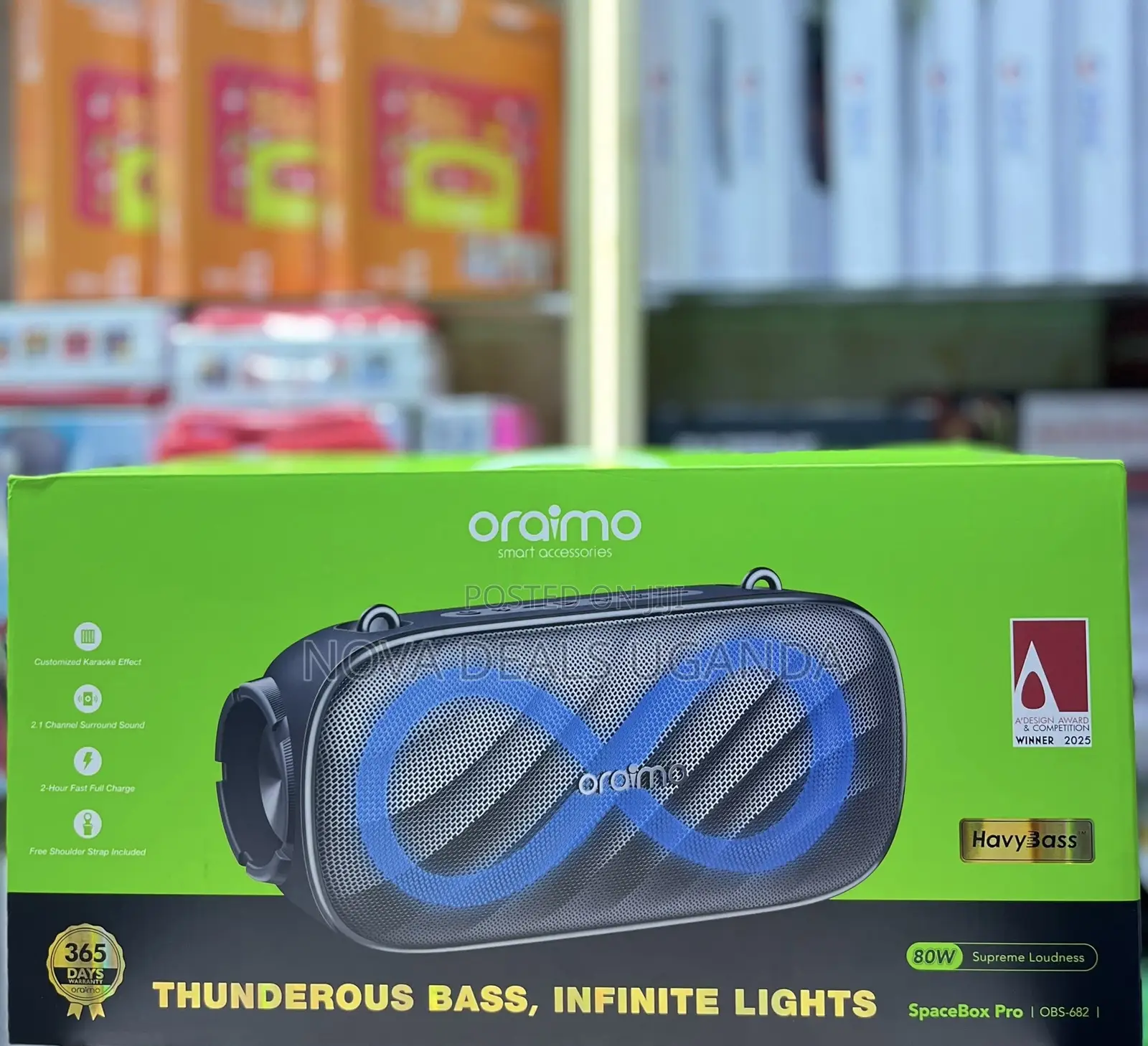 Oraimo SpaceBox Pro Wireless Bluetooth Speaker Portable 80W Bass