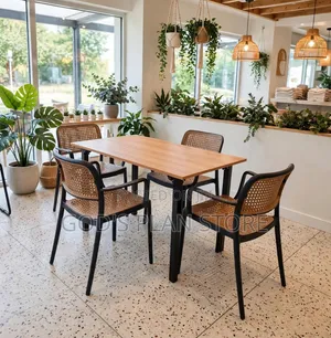 Cafes,Restaurant, Hotels, Wooden Dining Table and Chairs Set