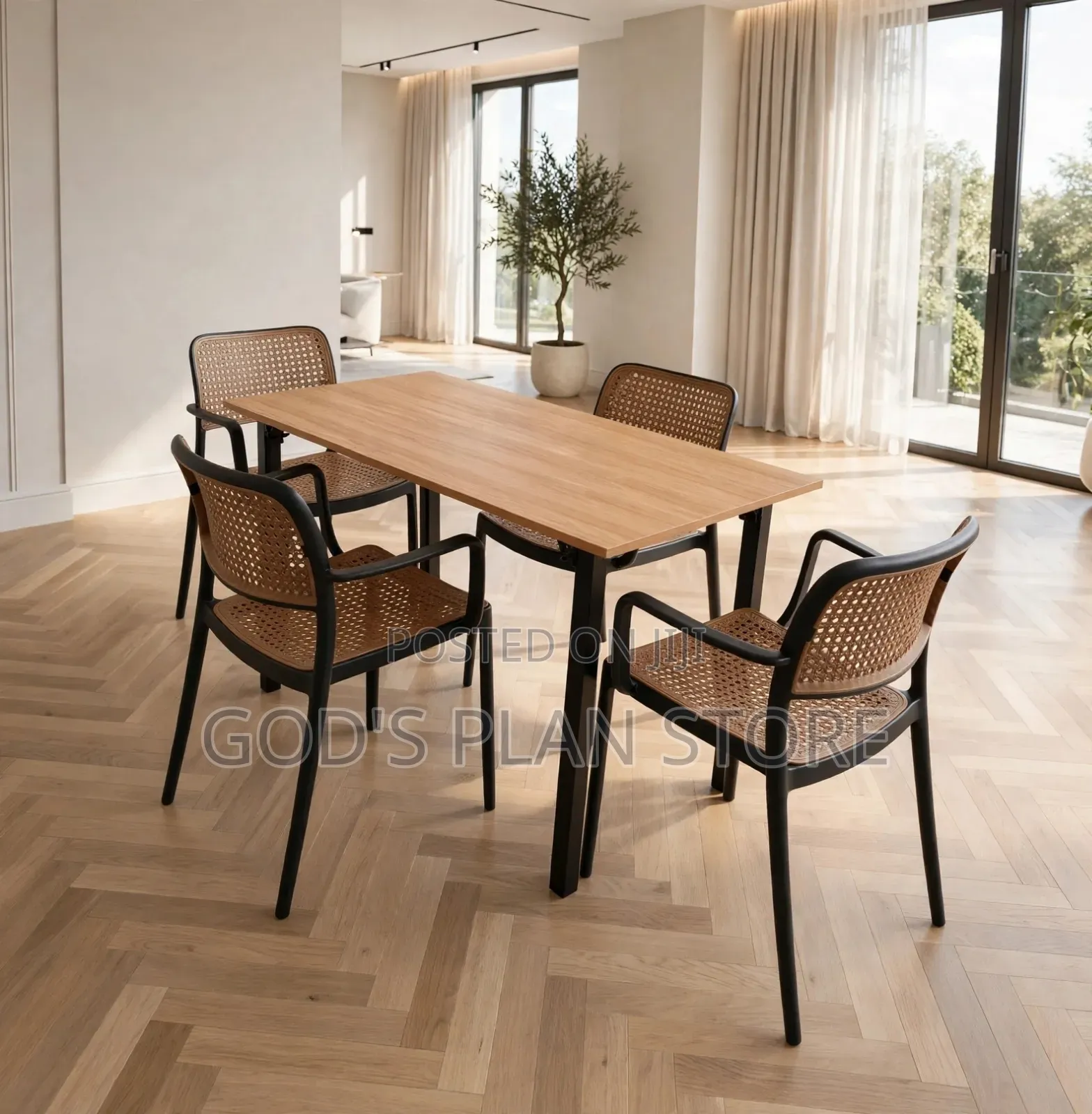 Cafes,Restaurant, Hotels, Wooden Dining Table and Chairs Set