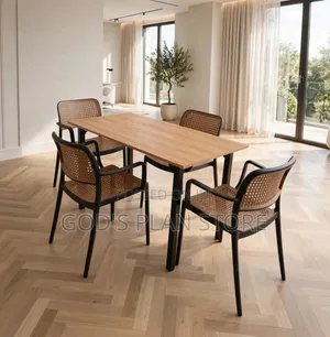Cafes,Restaurant, Hotels, Wooden Dining Table and Chairs Set