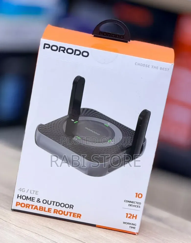 Porodo Portable Router 12H Working Time, 40M Signal Distance, CPE/Mifi