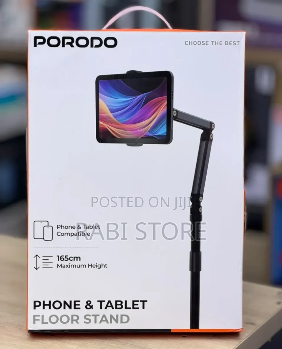 Porodo Phone & Tablet Floor Stand 1.65m, 360° Rotatable