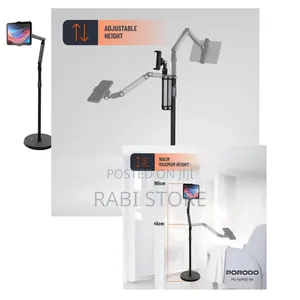 Porodo Phone & Tablet Floor Stand 1.65m, 360° Rotatable