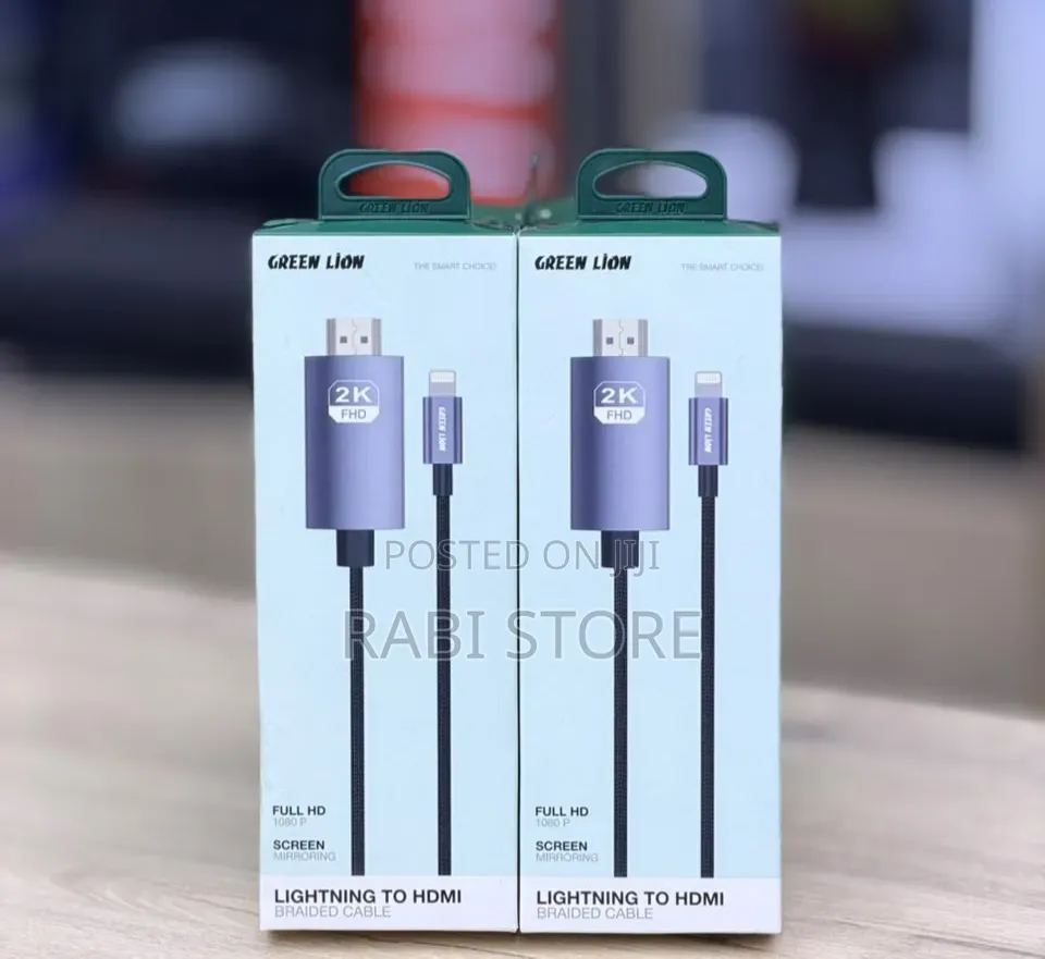 Green Lion Lightning to HDMI Cable 2M Braided Cable Full HD 1080P