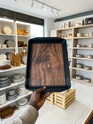 Stylish Wood Grey Serving Tray -Urban Stores