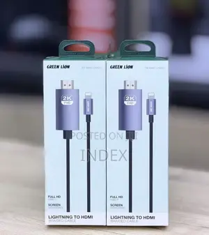 Green Lion Lightning to HDMI Cable 2M Braided Cable Full HD 1080P
