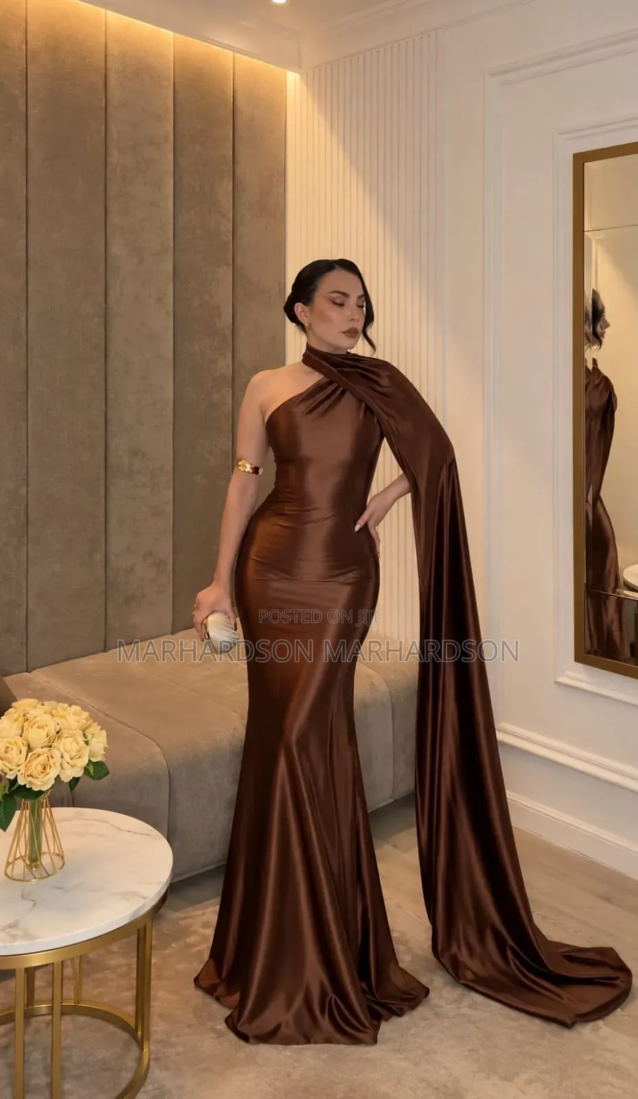 Long Satin Ladies Dress