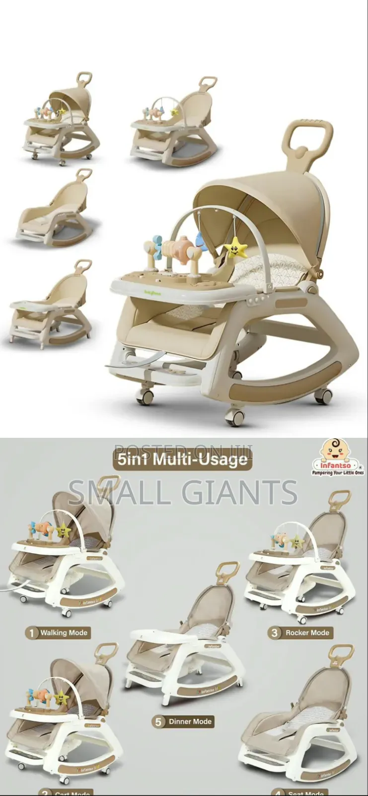 5-in-1 Multi-Functional Baby Chair and Musical Walker