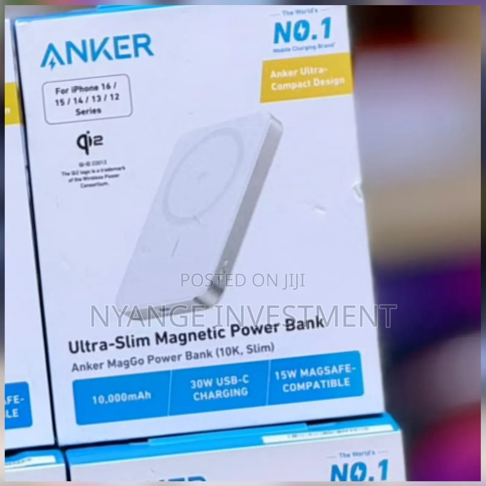 Anker Ultra Slim Mag Go Power Bank 30W, 10,000mah Magnetic Port