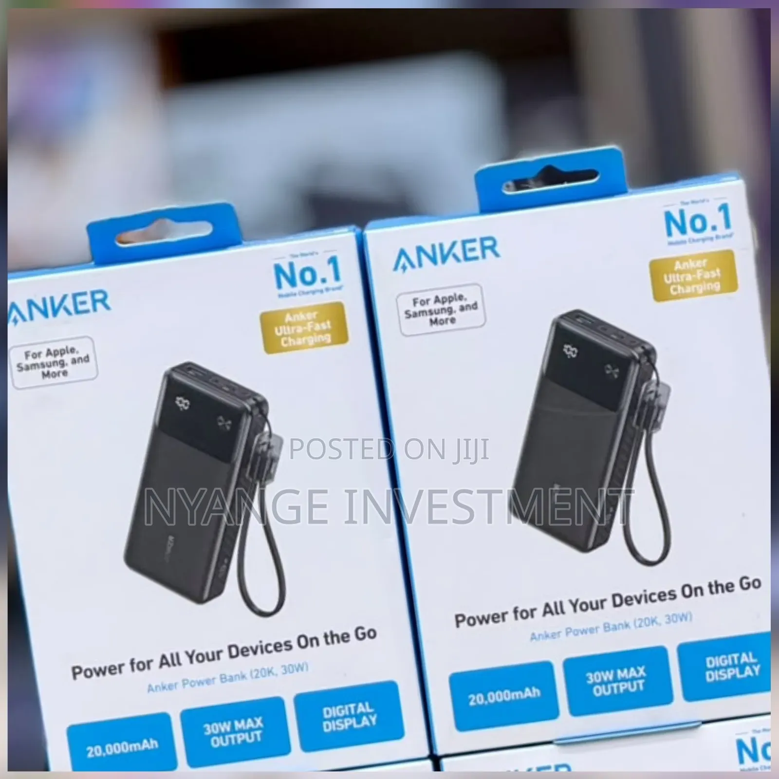 Anker 30W Power Bank 20000mah Portable Charger With Built-in USB-C