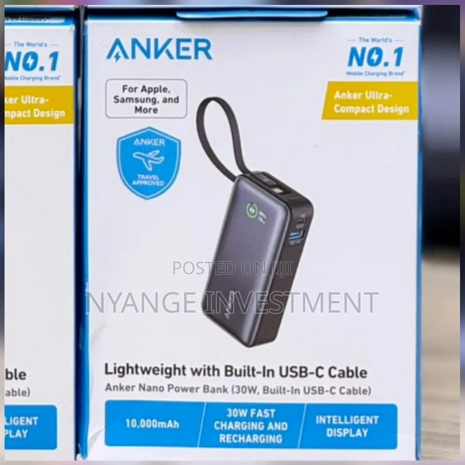 Anker 533 Nano Power Bank 10,000mah 30W With Built in USB C Cable