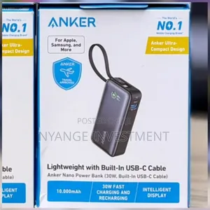 Anker 533 Nano Power Bank 10,000mah 30W With Built in USB C Cable