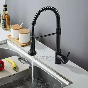 Water Mixer Tap With Pull Down Spray Tap With Spring Neck