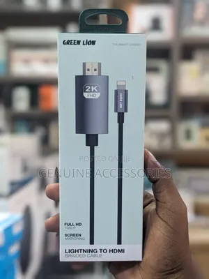 Green Lion Lightning to HDMI Cable 2M Braided Cable Full HD 108OP