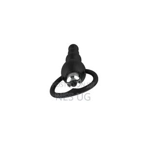 Vibrating Beaded Anal Plug - Black