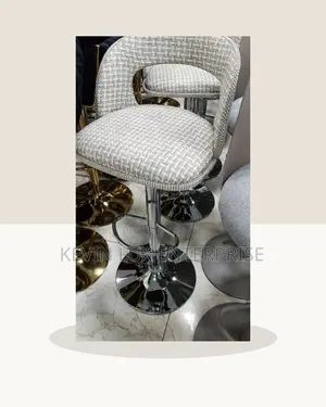 Woven Fabric Swivel Bar Stool