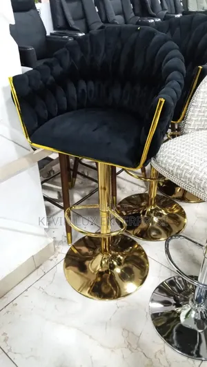 Modern Woven Velvet Swivel Bar Stool With a Gold Base