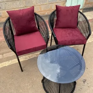 Rattan Chairs/a Set of 2 Rattan Chairs + Table From