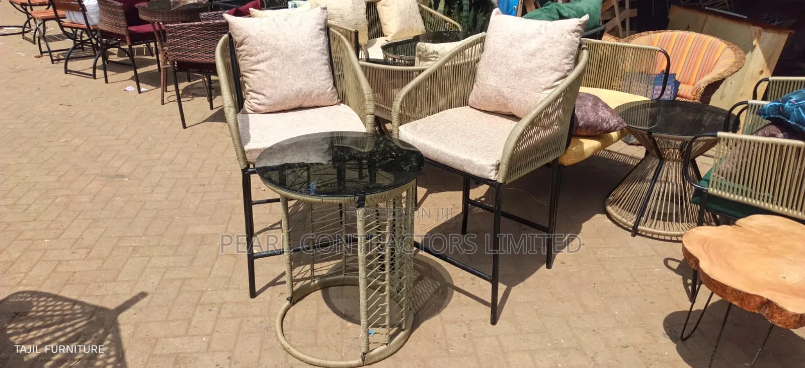 Rattan Chairs/a Set of 2 Rattan Chairs + Table From