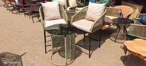 Rattan Chairs/a Set of 2 Rattan Chairs + Table From