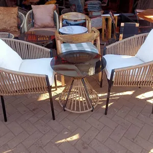 Rattan Chairs/a Set of 2 Rattan Chairs + Table From