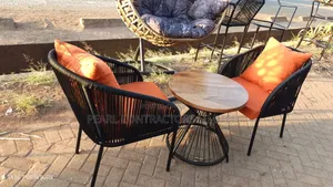 Rattan Chairs/a Set of 2 Rattan Chairs + Table From
