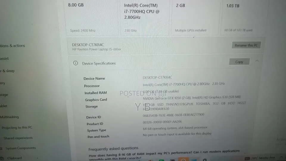 Laptop HP Pavilion 15 8GB Intel Core i5 HDD 1T