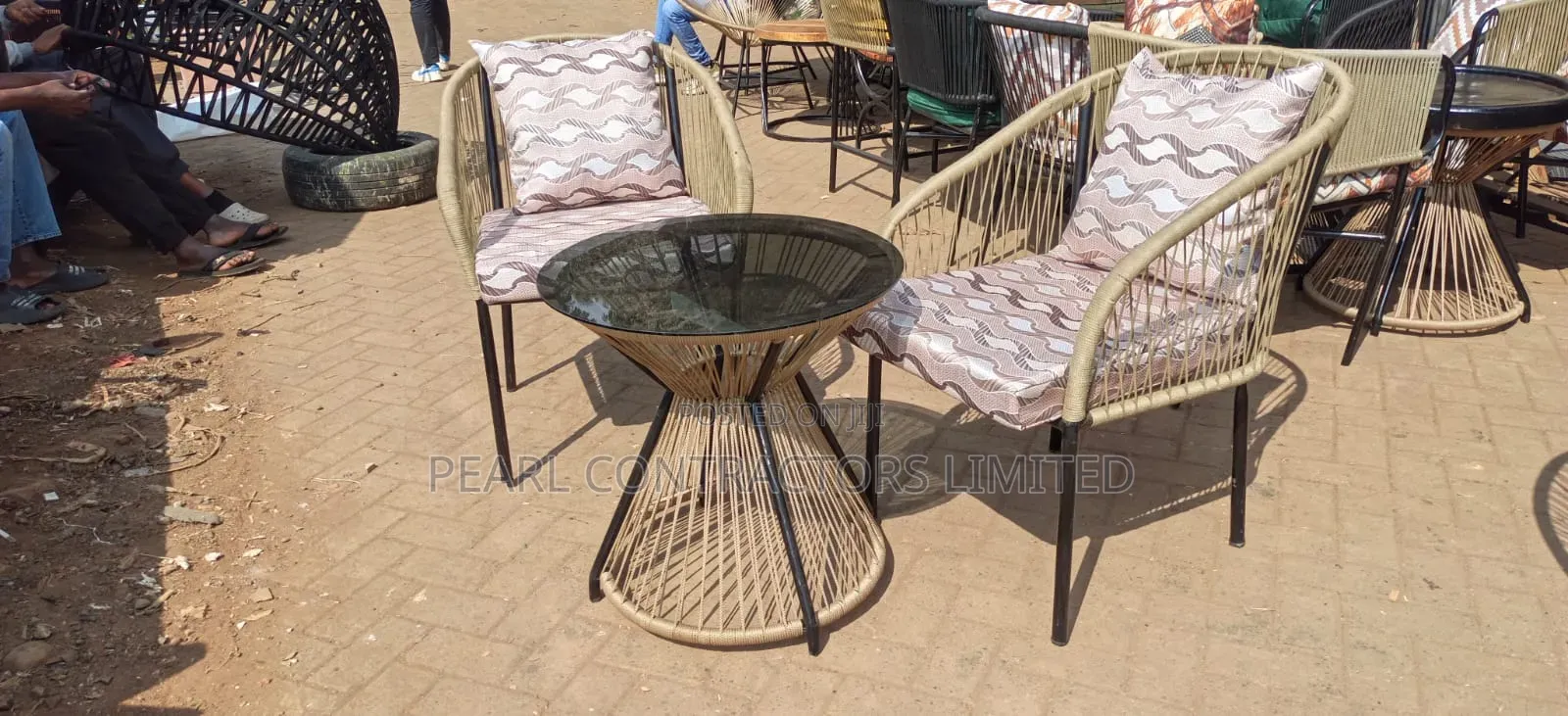 Rattan Chairs/a Set of 2 Rattan Chairs + Table From