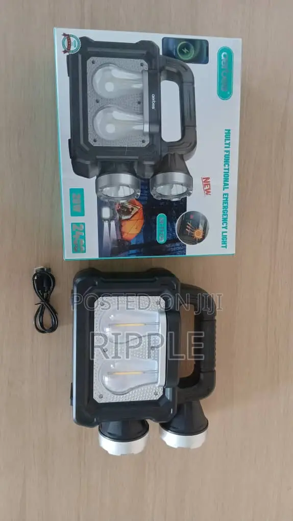 20W Solar Rechargeable Emergency Light With Dual Torch
