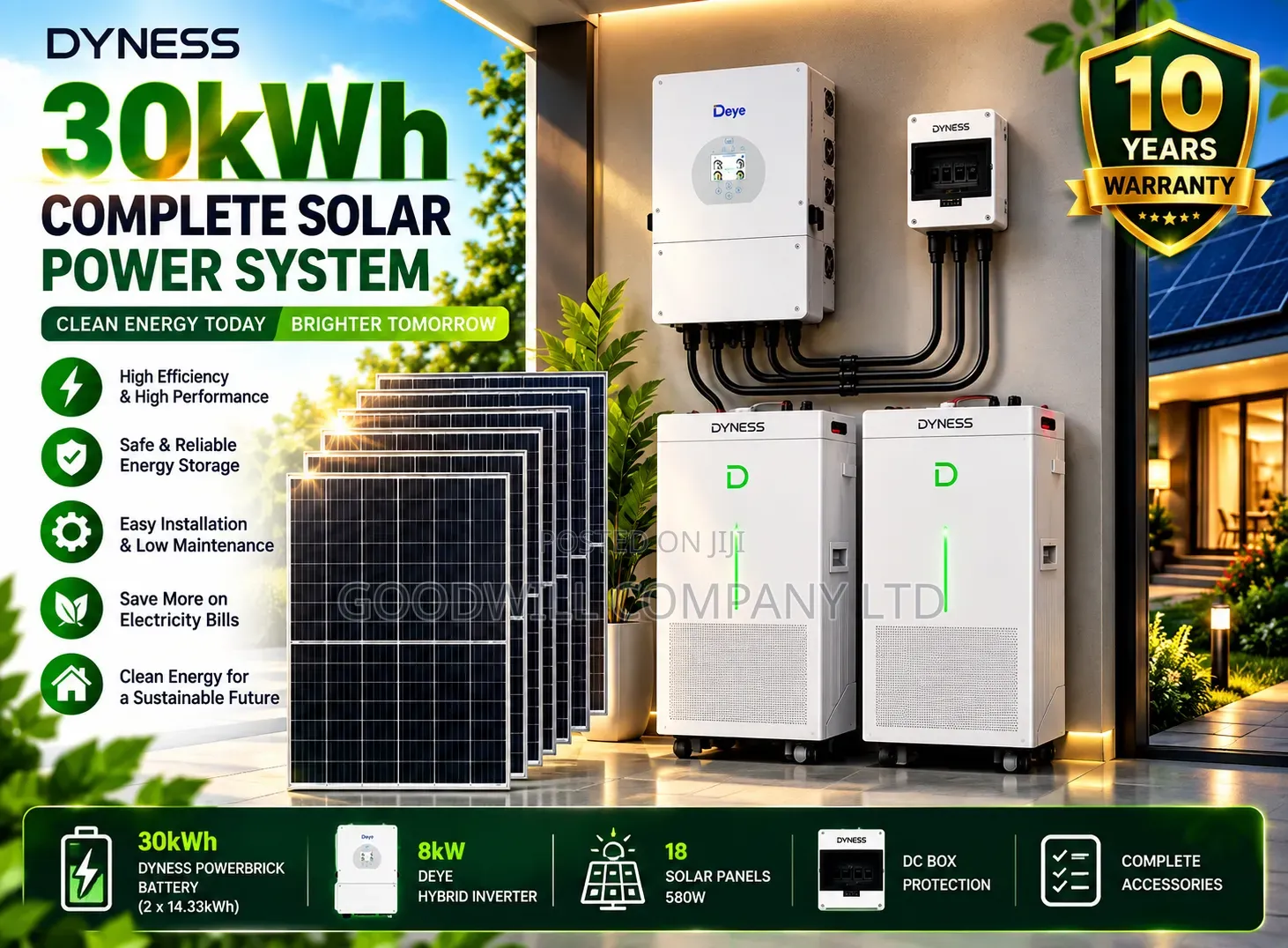 30kwh 48v Megasun Energy Hybrid/Lithium Solar System Full Kit