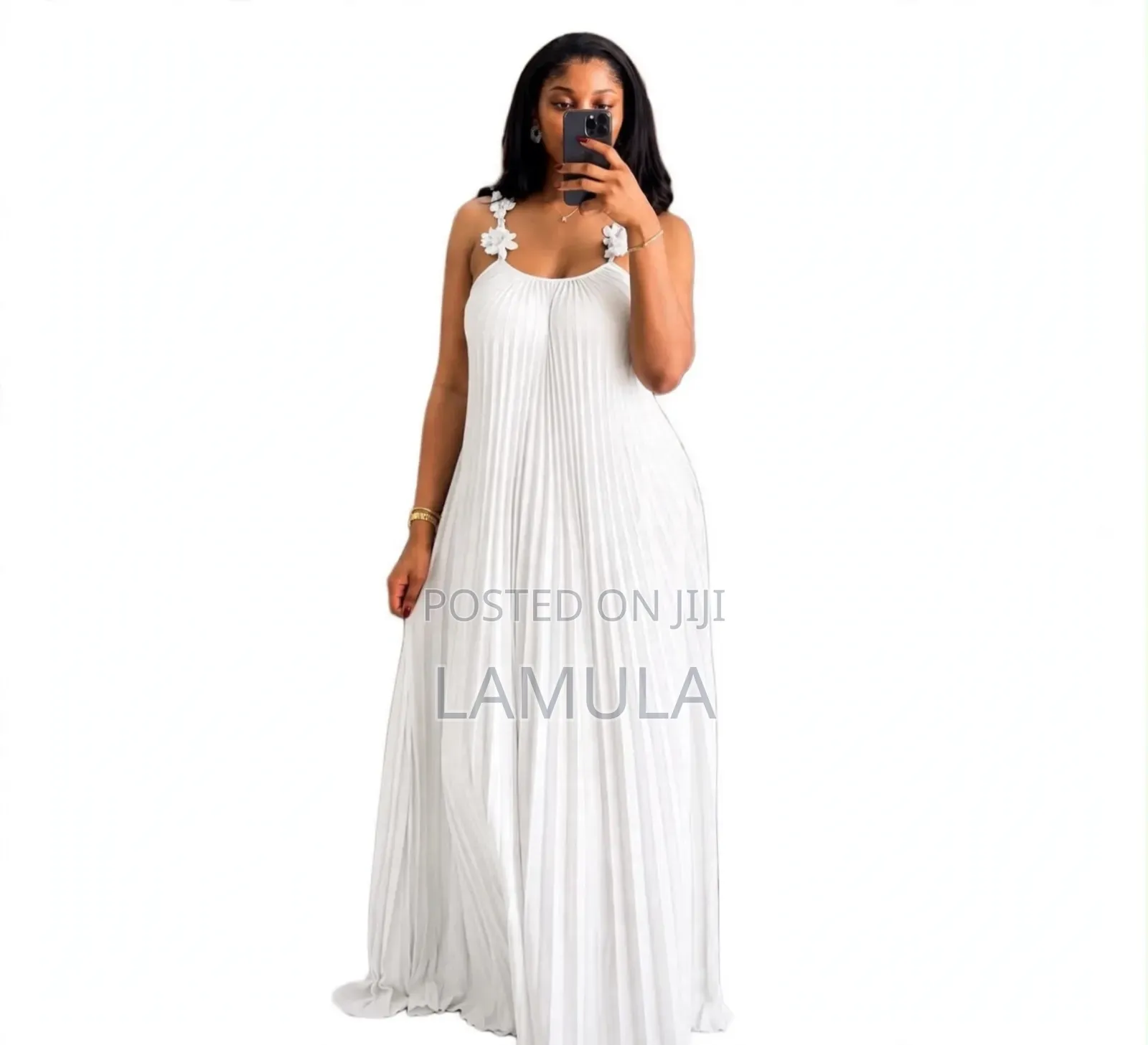 Maxi Dress With Flower Stripes