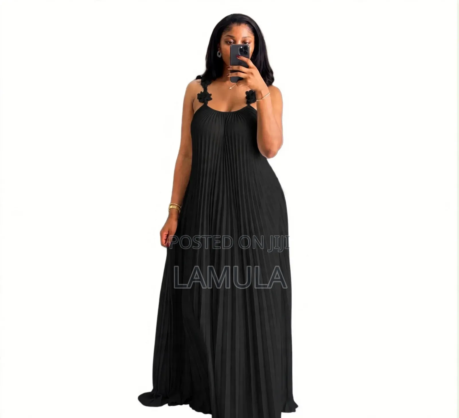 Maxi Dress With Flower Stripes