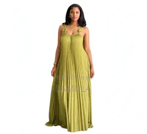 Maxi Dress With Flower Stripes