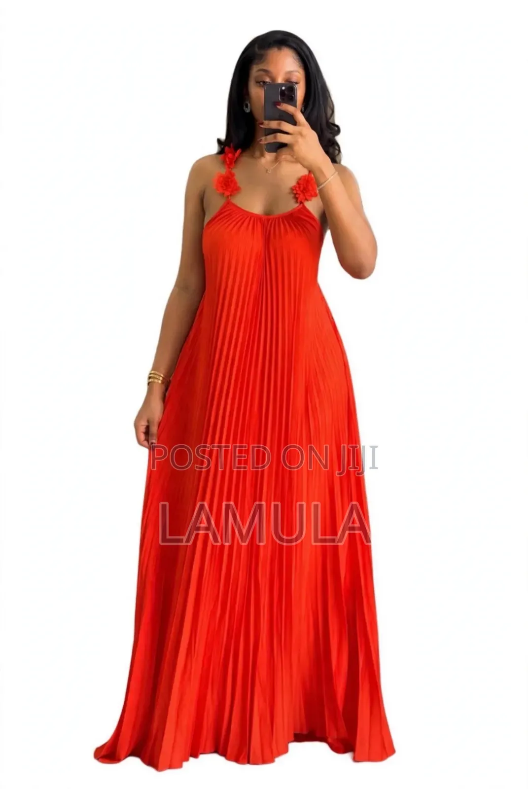 Maxi Dress With Flower Stripes