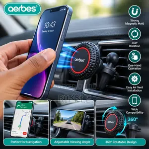 Magnetic Car Phone Holder – 360° Air Vent Mount