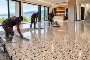 Poured-in-Place Terrazzo Flooring Installation