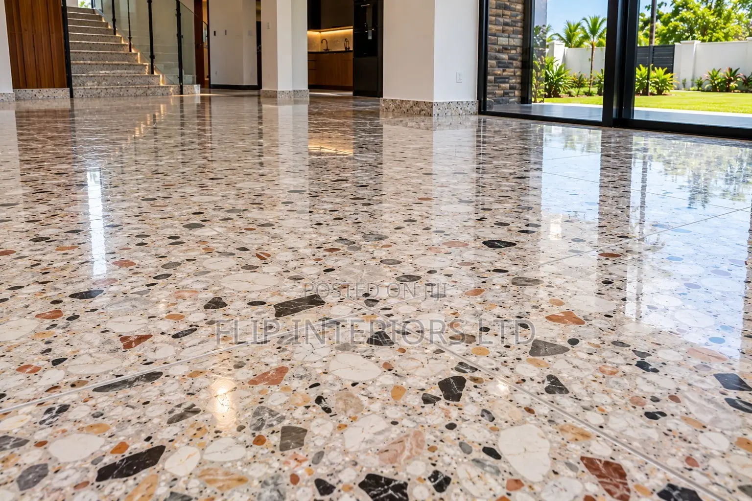 Premium Marble Chip Terrazzo Flooring Installation