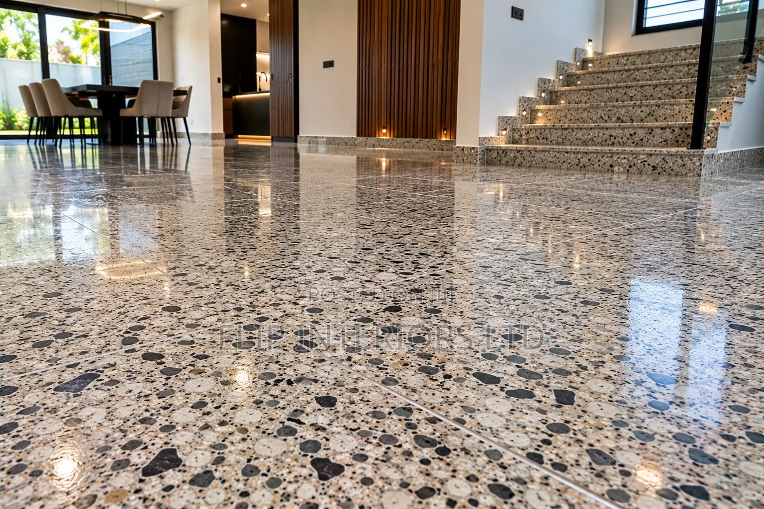 Premium Granite Chip Terrazzo Flooring Installation