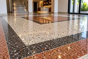 Decorative Coloured Terrazzo Flooring Installation