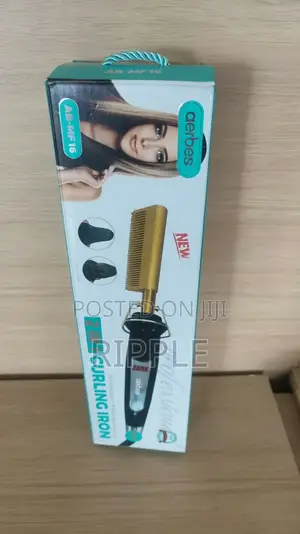 2-in-1 Electric Hair Curling Iron & Straightening Comb