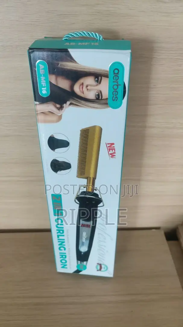 2-in-1 Electric Hair Curling Iron & Straightening Comb