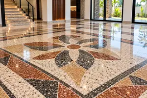 Decorative Patterned Terrazzo Flooring Installation